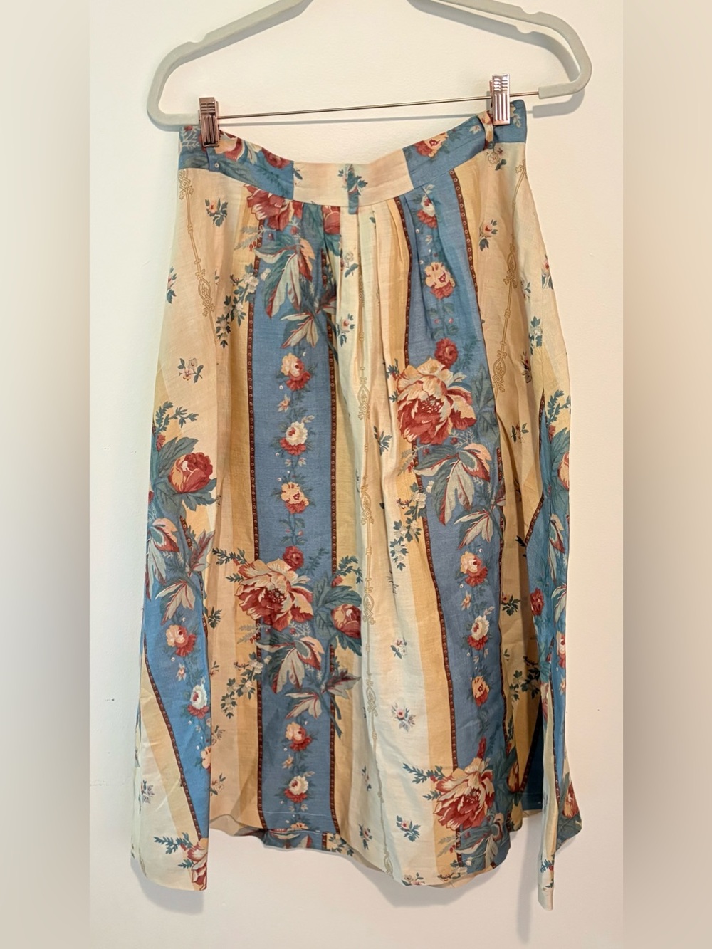 Vintage 90s Ralph Lauren Country floral linen high waisted midi skirt - Picture 5 of 7